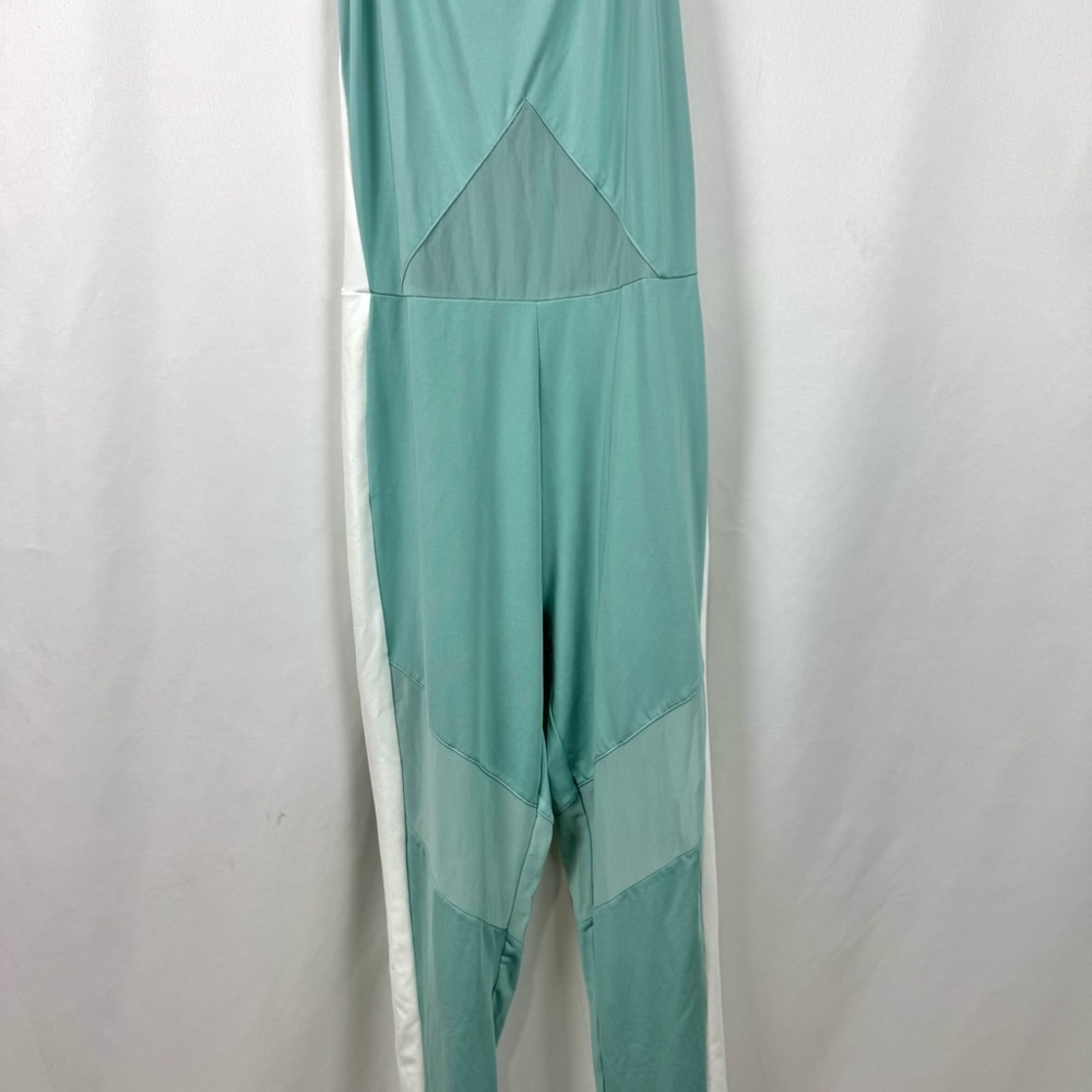 Puma Archive T7 sleeveless jumpsuit in Sage green / white side stripes Yoga Sz L - Picture 5 of 14